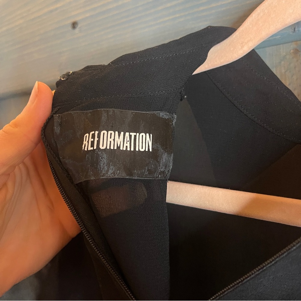 Reformation RARE F*ck Off Embroidered Collar Black Sheer Top - Picture 5 of 5